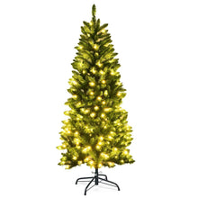 Load image into Gallery viewer, Pre-lit Artificial Pencil Christmas Tree with Warm White UL-listed Lights