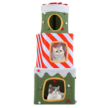 Load image into Gallery viewer, Stackable Cat Condos with Plush Balls for Indoor