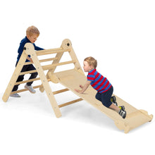 Load image into Gallery viewer, 4-in-1 Kids Climbing Set, Wooden Toddler Climber with Slide/Climbing Ramp