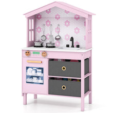 Load image into Gallery viewer, Kids Play Kitchen with 2 Stoves and Drawers and Dishwasher