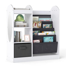 Load image into Gallery viewer, Kids Bookshelf, Toy Storage Organizer with Full-Length Mirror