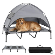 Load image into Gallery viewer, Elevated Dog Bed with Canopy and Removable Shade Tent for Small Dogs