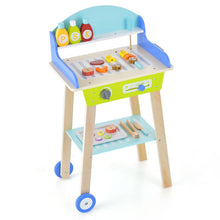 Load image into Gallery viewer, Wooden Kid¡¯s Pretend BBQ Grill Play Set with Play Food