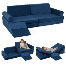 Load image into Gallery viewer, Kids Play Couch, 10-Piece Modular Toddler Soft Climb & Crawl Foam Playset