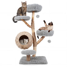 Load image into Gallery viewer, Wooden Cat Tree, Multi-Layer Cats Tower with Jute Scratching Posts