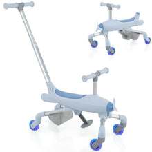 Load image into Gallery viewer, 2 in 1 Kids Ride on Push Car, Push Along Car with Adjustable Handle, LED Lighted Wheels