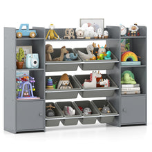 Load image into Gallery viewer, 142 cm Large Toy Storage Organizer with 8 Removable Bins and Bookshelf