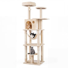 Load image into Gallery viewer, Cat Tree, 168cm Tall Modern Cats Tower with 2 Perches, Hammock