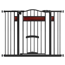 Load image into Gallery viewer, Extra Wide Walk Through Pet Gate with Small Door and 2 Extensions