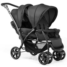 Load image into Gallery viewer, Double Seat Stroller with Adjustable Push Handle and Foot Rest