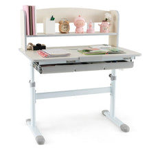 Load image into Gallery viewer, Height Adjustable Children Writing Table with Tilt Desktop and Hutch