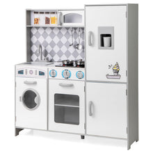 Load image into Gallery viewer, Pretend Play Kitchen with Ice Maker and Cooking Stove for Kids