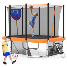 Load image into Gallery viewer, Outdoor Trampoline, 10FT x 8FT Rectangle Trampoline with Basketball Hoop