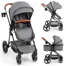 Load image into Gallery viewer, Convertible Baby Stroller with Footmuff and Extendable Canopy