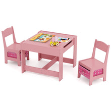 Load image into Gallery viewer, Kids Table Chair Set with Double Side Tabletop Table and Storage Box
