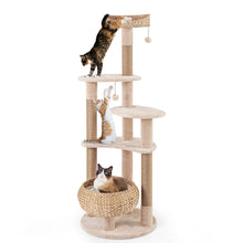 Load image into Gallery viewer, 164 cm Cat Tree with Jute Scratching Posts and Dangling Balls