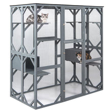 Load image into Gallery viewer, Large Outdoor Cat House, Walk-in Cats Enclosure