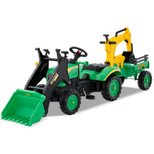 Load image into Gallery viewer, Kids Ride On Excavator, 3 in 1 Children Pedal Tractor with Detachable Trailer