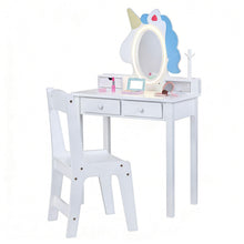 Load image into Gallery viewer, Kids Vanity Table and Chair Set, Princess Dressing Table