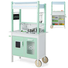 Load image into Gallery viewer, 2 in 1 Kids Play Kitchen, Lighted Toy Kitchen and Grocery Store with Remote Control, Adjustable Brightness