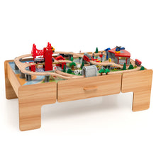 Load image into Gallery viewer, 2 in 1 Kids Wooden Train Track Set and Table
