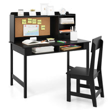 Load image into Gallery viewer, Wooden Study Table with Storage Hutch & Open Shelves