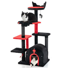 Load image into Gallery viewer, Gothic Cat Tree 134cm Tall Cat Tower with Cat Bed for Indoor Kitten and Adult Cat