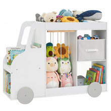 Load image into Gallery viewer, Toy Storage Organizer, Kids Bookshelf with Stuffed Animal Storage