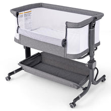 Load image into Gallery viewer, 6-Level Heights Adjustable Bassinet with Mattress