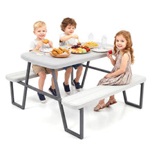 Load image into Gallery viewer, Kids Picnic Table, Children Outdoor Camping Table with Benches & Umbrella Hole