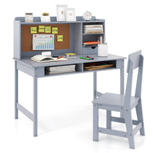Load image into Gallery viewer, Wooden Study Table with Storage Hutch & Open Shelves