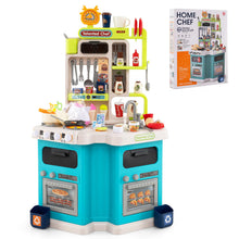 Load image into Gallery viewer, Kids Kitchen Playset Corner Play Kitchen with Realistic Sounds and Lights