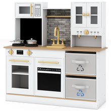 Load image into Gallery viewer, Wooden play kitchen with stove and sounds childrens kitchen with sink