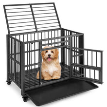 Load image into Gallery viewer, 3-Door Heavy Duty Movable Dog Cage with Lockable Universal Wheels