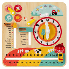 Load image into Gallery viewer, Daily Calendar Wooden Toy with Clock and Seasons