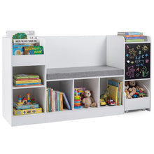 Load image into Gallery viewer, Kids Bookshelf, Wooden Children Bookcase with Blackboard