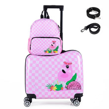 Load image into Gallery viewer, 2 Pieces Kid Luggage Set with Spinner Wheels and Lanyard for Carry Strap