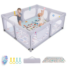 Load image into Gallery viewer, Baby Playpen with Mat, 189 x 158cm Toddler Fence Safety Play Yard