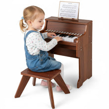Load image into Gallery viewer, 25 Lighted Keys Kids Piano Keyboard with Stool and Adjustable Speed