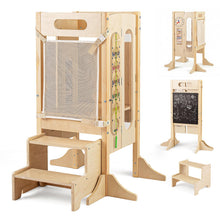 Load image into Gallery viewer, Toddler Step Stool Foldable Standing Tower with Anti-tip Feet