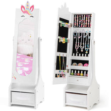 Load image into Gallery viewer, Kids Jewelry Cabinet with Full-Length Mirror