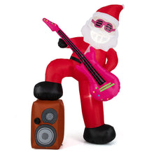 Load image into Gallery viewer, 8.4 Feet Inflatable Santa Claus Pre-lit Xmas Santa Playing Guitar with Music