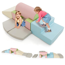 Load image into Gallery viewer, 10 Pieces Foam Climbing Blocks Set with PU Leather Surface for 1-3 Years Old