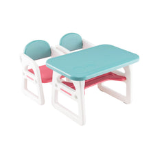 Load image into Gallery viewer, 3-Piece Kids Table and Chairs Set with Storage Rack
