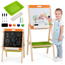 Load image into Gallery viewer, 2 in 1 Kids Easel, Double-Sided Easel with Adjustable Whiteboard