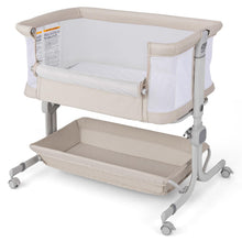 Load image into Gallery viewer, 6-Level Heights Adjustable Bassinet with Mattress