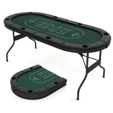 Load image into Gallery viewer, Foldable Poker Table for 8 Players Portable Oval Card Board with Cup Holders