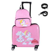 Load image into Gallery viewer, 2 Pieces Kid Luggage Set with Spinner Wheels and Lanyard for Carry Strap