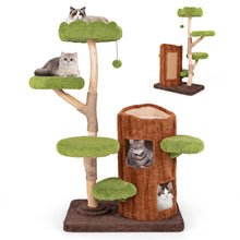 Load image into Gallery viewer, Cat Tree, Multi-level Cat Tower with 2-story Cat House, Sisal Scratching Posts & Board