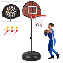 Load image into Gallery viewer, 2-in-1 Kids Basketball Hoop with Dart Board
